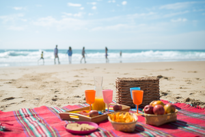 Amis et famille à la plage pour partager des moments heureux