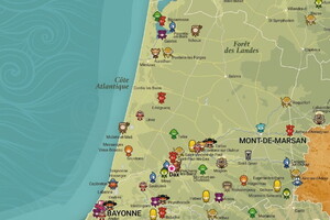 carte geocaching camping landes chasse aux trésors moliets capbreton soustons tèrra aventura terr'aventurier nouvelle-aquitaine lou pignade maps parcours chemin lieu départ arrivée poï'z côte atlantique dax bayonne forêt nouvelles caches aventure expérience gratuite terraventures